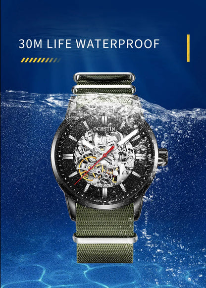 OCHSTIN Automatic Mens Watches Top Brand Luxury Royal Luminous Skeleton Waterproof Mechanical Fashion Male Clock Gifts for Men