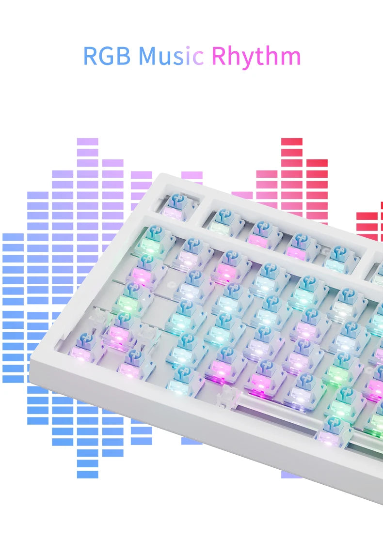 Ajazz AK820/AK820Pro Gaming Mechanical Keyboard Bluetooth 5.1/Wireless/C-Wired Customized Keyboard with Knob Hot Swapping Gasket
