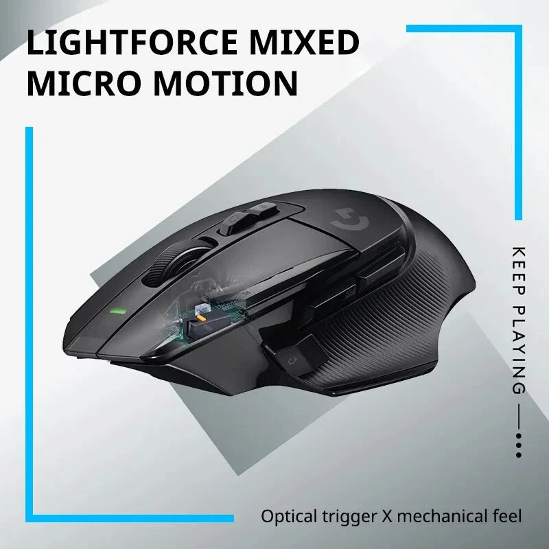 Logitech G502 X Lightspeed brezžična gaming miška s hibridnimi optično-mehanskimi stikali LIGHTFORCE, gaming senzorjem HERO 25K, združljiva, nova