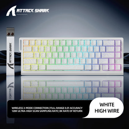 Tastiera da gaming magnetica ATTACK SHARK X68HE X68PRO HE e FREEWOLF F68 cablata F68Pro wireless per pro gaming 0.01mm Rapid Trigg