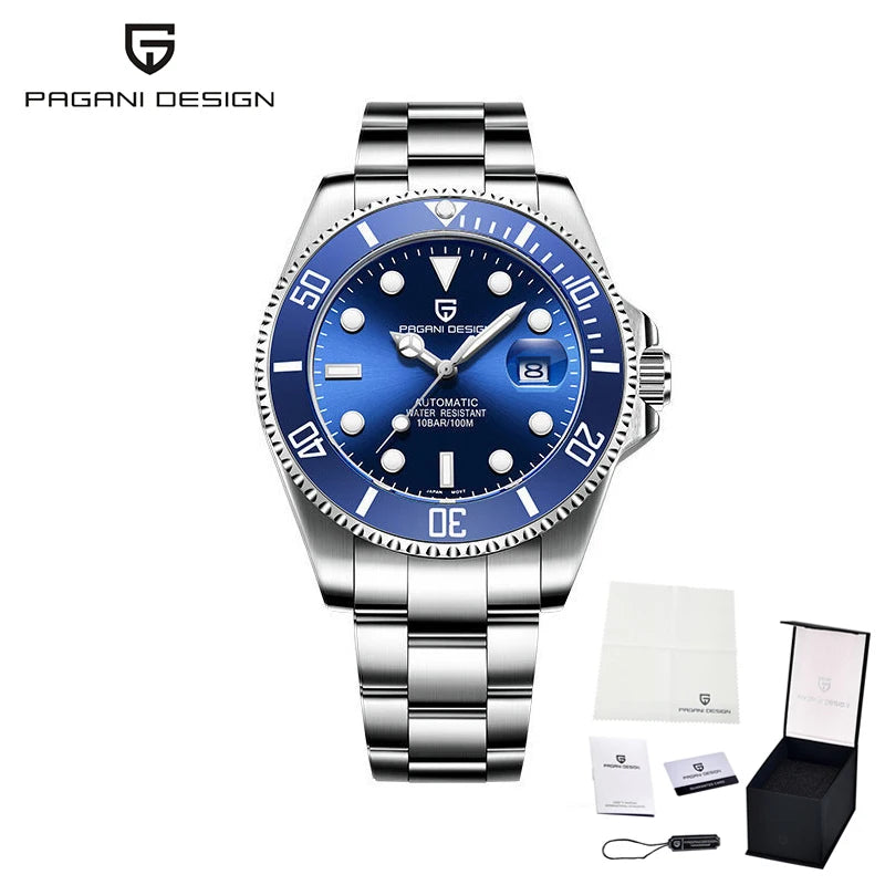 New PAGANI DESIGN Diving Automatic Mechanical Watch Luxury Sports Waterproof Watch Stainless Steel Sapphire Luminous Watch for Men