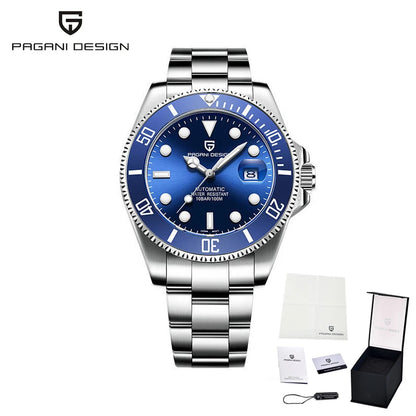 New PAGANI DESIGN Diving Automatic Mechanical Watch Luxury Sports Waterproof Watch Stainless Steel Sapphire Luminous Watch for Men