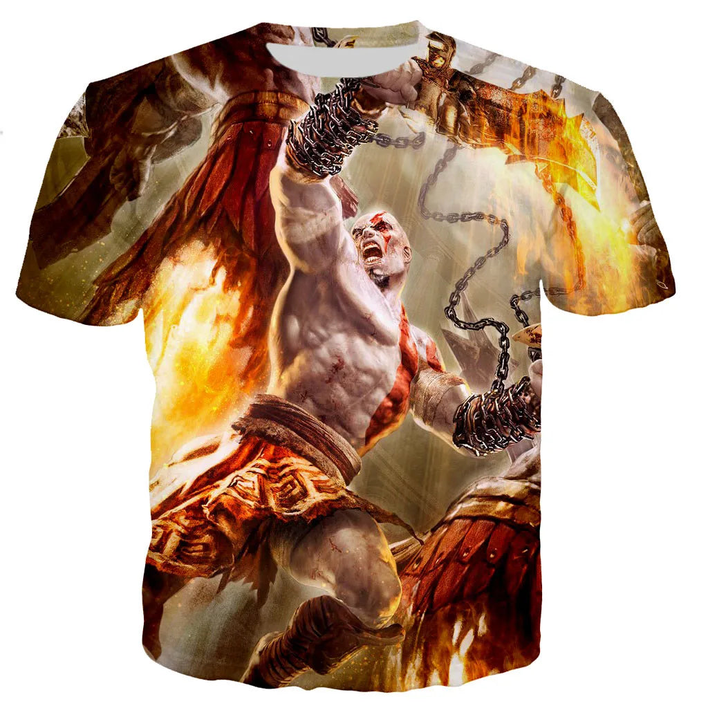 2023 Hot Game God of War 3D Printed T-shirt Men Women Summer Fashion Casual Oversized Streetwear T Shirt Cool Tops Tees