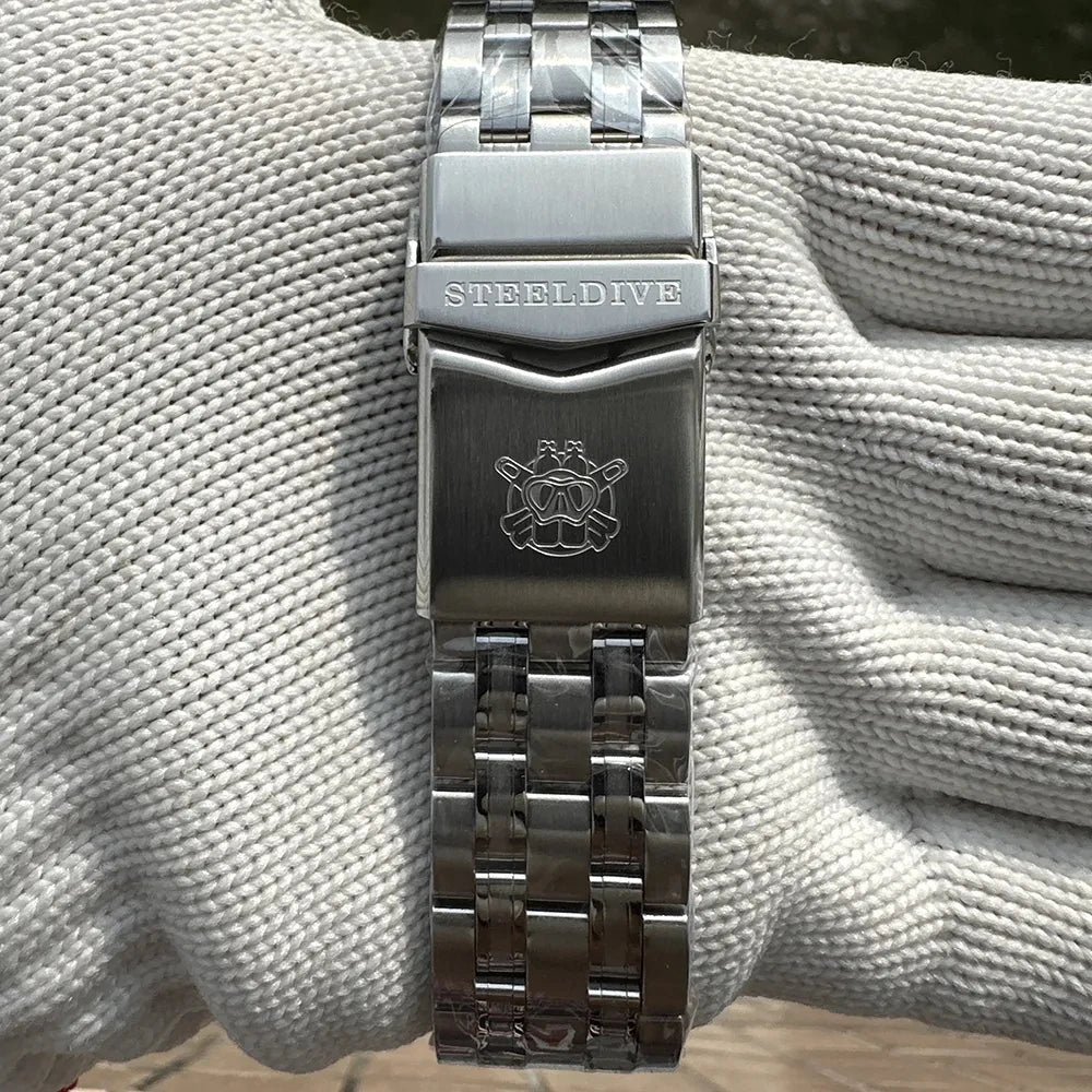 STEELDIVE SD1957 Steel Bracelet 42MM Vintage Ceramic Bezel 200M NH35 Luminous Sapphire Glass Automatic Men Dive Watch
