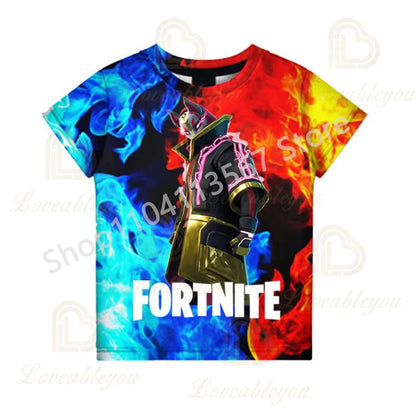 F-Fortnited T-Shirt für Jugendliche – Battle-Game-Shirt für Erwachsene, kurzärmeliges Sommer-T-Shirt für Teenager, Jungen und Mädchen