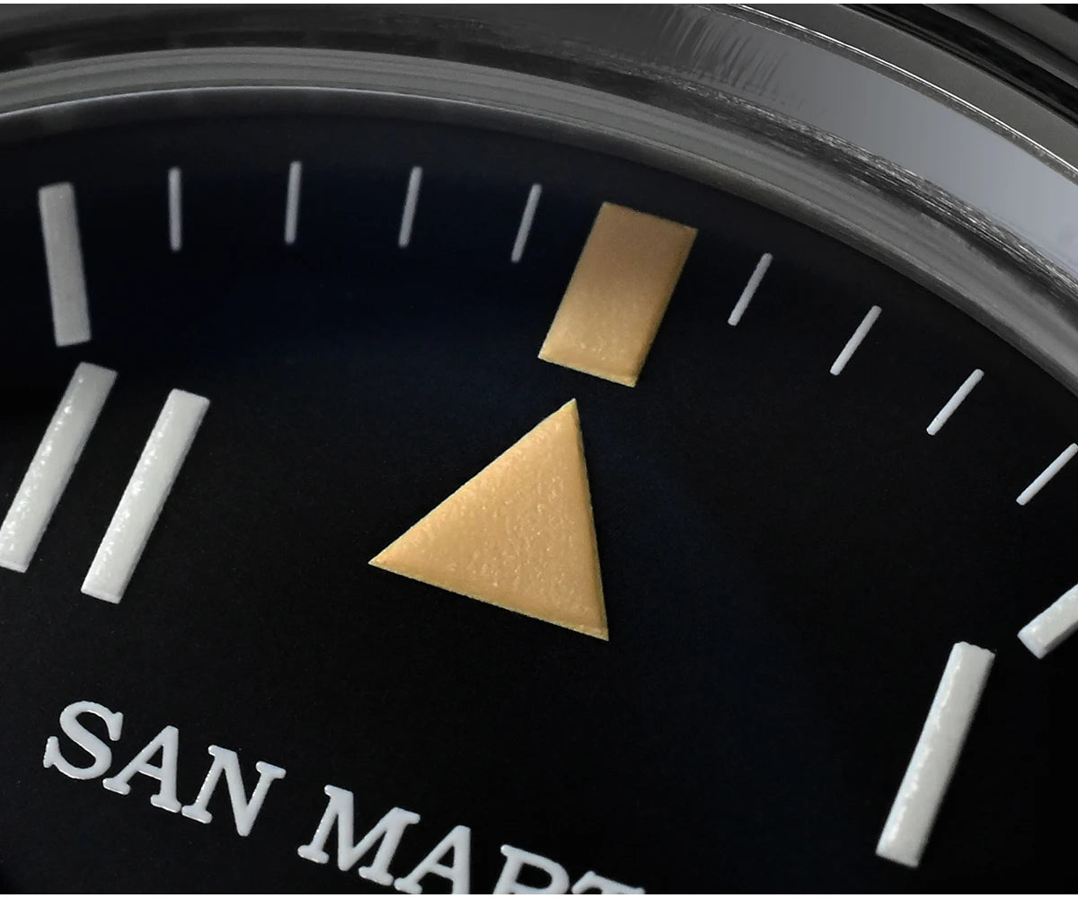 San Martin 36mm Men Pilot Watch VH31 Mechaquartz Movement Sweep Second Quartz Series Simple Style Nylon Strap 10 Bar Luminous