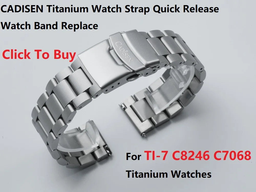 CADISEN TI-7 Autodyne Titanium steel Automatic Mechanical Canvas Wristwatch MIYOTA 8215 Luminous Sapphire Waterproof Man Watches