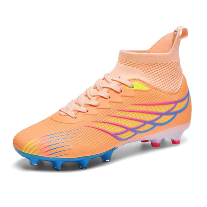 Botas de futebol Superfly FG para exterior, sapatilhas de futebol pretas com pitons, calçado desportivo profissional macio, respirável e confortável, tamanhos grandes