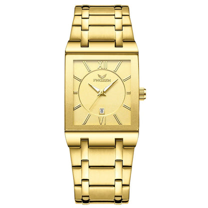 Montre-bracelet de luxe BINBOND à quartz précis pour homme, lumineuse, étanche, date automatique, en acier inoxydable durable, style décontracté.
