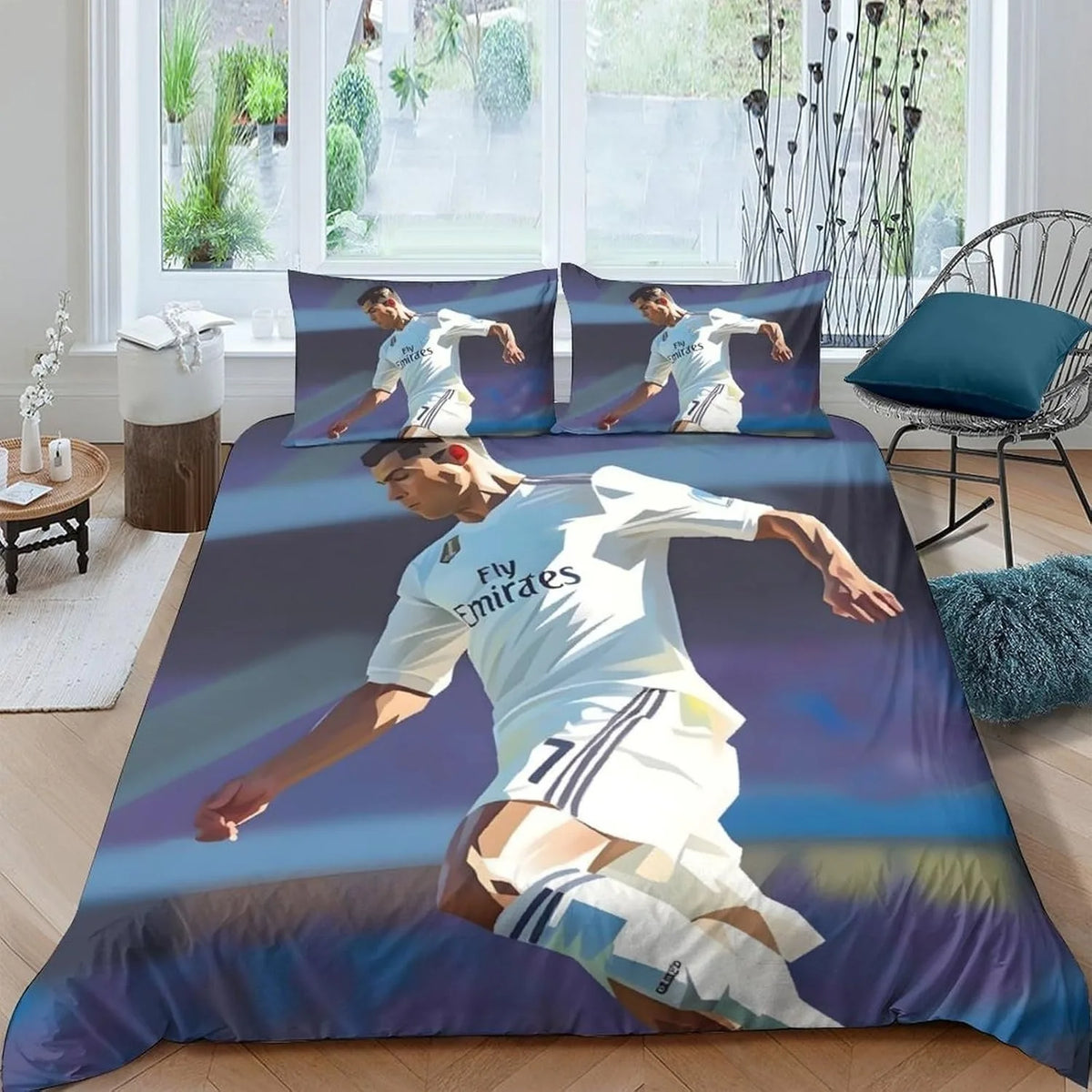 Fotbalový povlak na peřinu Ronaldo CR7, ložní souprava pro dospělé, chlapce i dívky, dekorace do ložnice, dárek pro děti, jednolůžková, dvojlůžková, velká velikost
