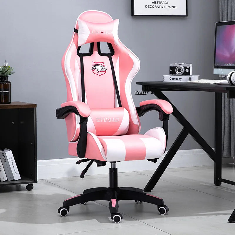 2025 New Computer Chair Green Gaming Chair PU Leather Office Swivel Chair Lift Bedroom Furniture Fashion Sillas Gamer Chair
