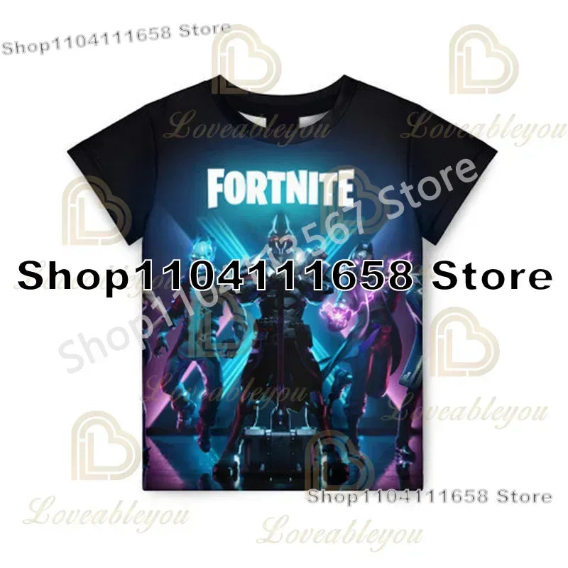 Presentes de Aniversário T-shirt F-Fortnite 3D Print Banana Peely Team Leader Bear para Homem, Tee Battle Royale Gaming, Top de Verão