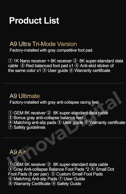 ATK Dragonfly A9 Ultimate kabellose Gaming-Maus A9 Air PAW3950 ultraleichte ergonomische E-Sports-Gamer-FPS-Maus CSGO A9 Ultra