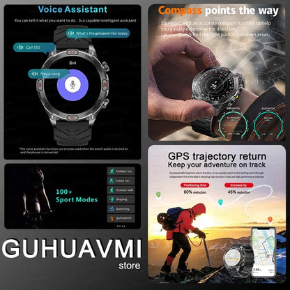 Men Fashion Outdoor Sport GPS Smart Watch Men AMOLED HD Screen Heart rate Waterproof Sport Smartwatch Man Smart Bracelet clock