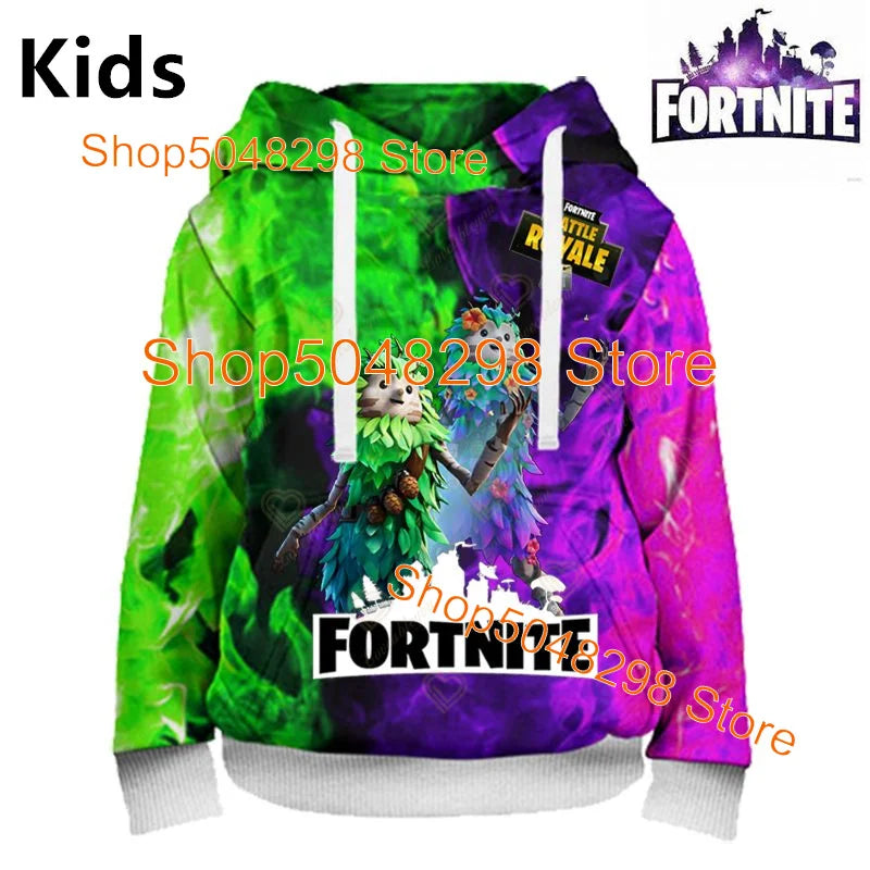 Hot Game Fortnite Hero Print Sweatshirt für Jungen und Mädchen, 3D-Kleidung, lässiger Kinder-Hoodie, für Kinder, Erwachsene, Herren und Damen, Frühlings- und Herbst-Pullover