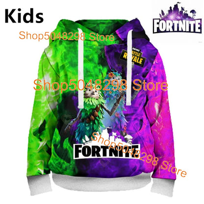 Hot Game Fortnite Hero Print Sweatshirt für Jungen und Mädchen, 3D-Kleidung, lässiger Kinder-Hoodie, für Kinder, Erwachsene, Herren und Damen, Frühlings- und Herbst-Pullover