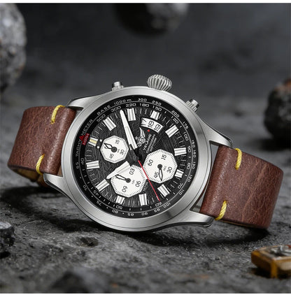 Zegarek kwarcowy męski YELANG V1029S 42mm, mechanizm Japan OS10, luminescencja T100, wodoodporność 100M, sportowy styl militarny, szafir
