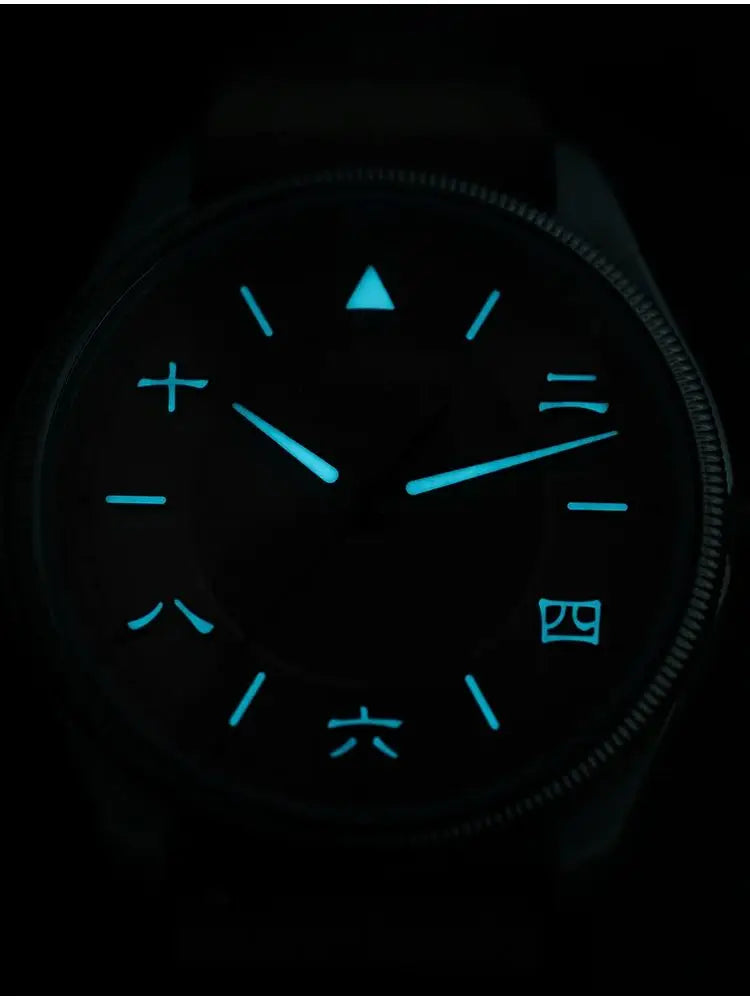 San Martin 39.5mm Retro Chinese Characters Indices Dial Men Pilot Watch YN55 100M Waterproof BGW-X1 Luminous SN0033C