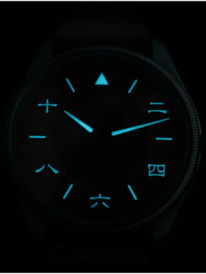 San Martin 39.5mm Retro Chinese Characters Indices Dial Men Pilot Watch YN55 100M Waterproof BGW-X1 Luminous SN0033C