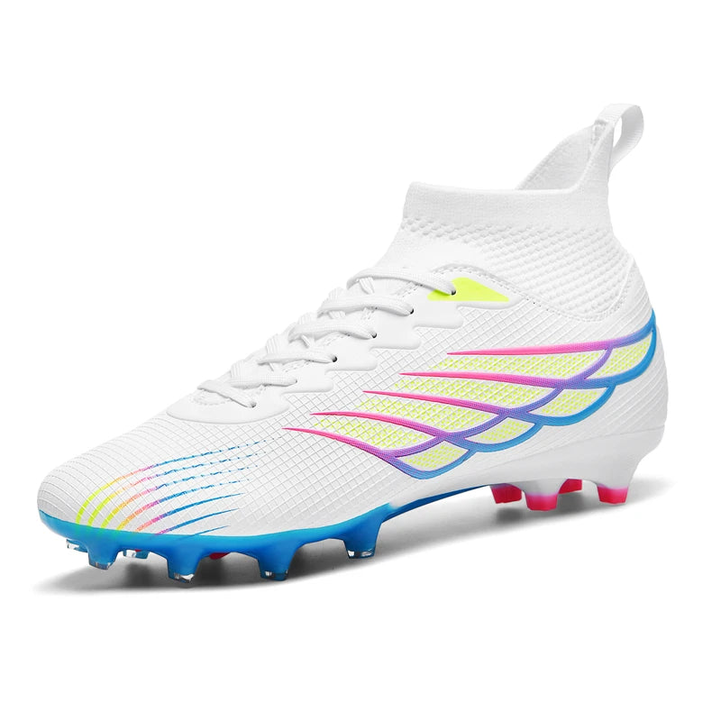 Botas de futebol Superfly FG para exterior, sapatilhas de futebol pretas com pitons, calçado desportivo profissional macio, respirável e confortável, tamanhos grandes