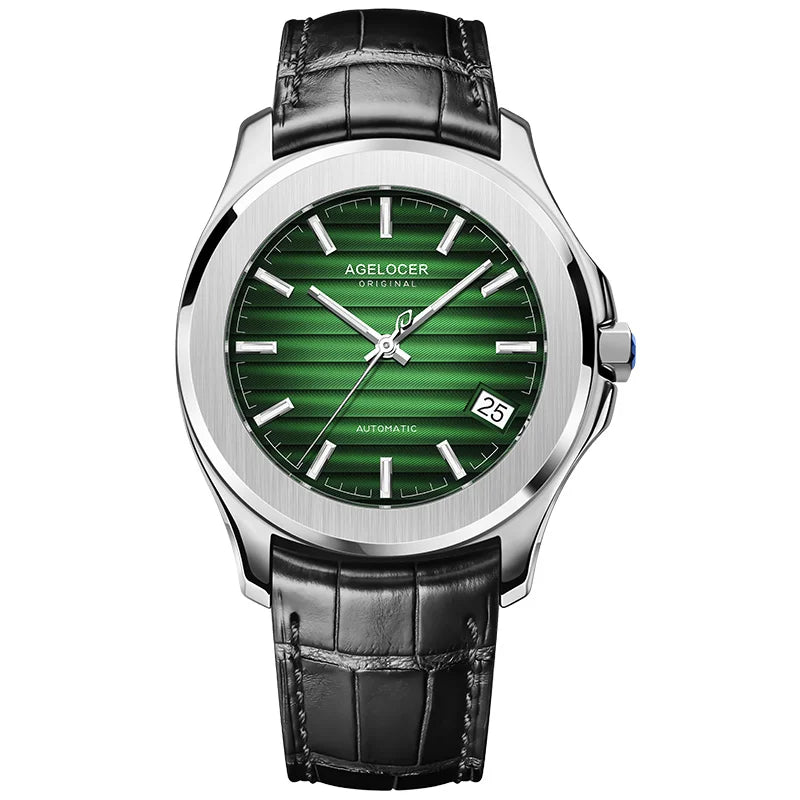 AGELOCER Original Baikal Watch Men's Luxury Gold Watch Big Calendar Business Automatic Mechanical Watch Birthday Gift for Men