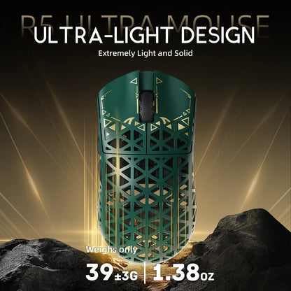 ATTACK SHARK R5 Ultra Carbon Fiber trådløs gamingmus, PixArt PAW3950MAX gamingsensor, 42000DPI, 8000Hz, MCU Nordic 52840