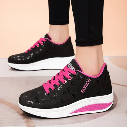 Women Outdoor Thick Bottom Swinging Casual Shoes Fashion Platform Large 42 Flat Bottom Walking Sports Shoes Walking and Running