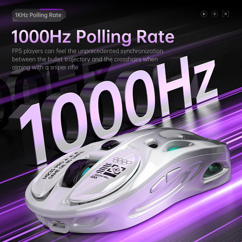 Bežični 2.4G trostruki RGB gaming miš, lagani perforirani dizajn s Chroma osvjetljenjem, žični Bluetooth e-sports miš kontroler