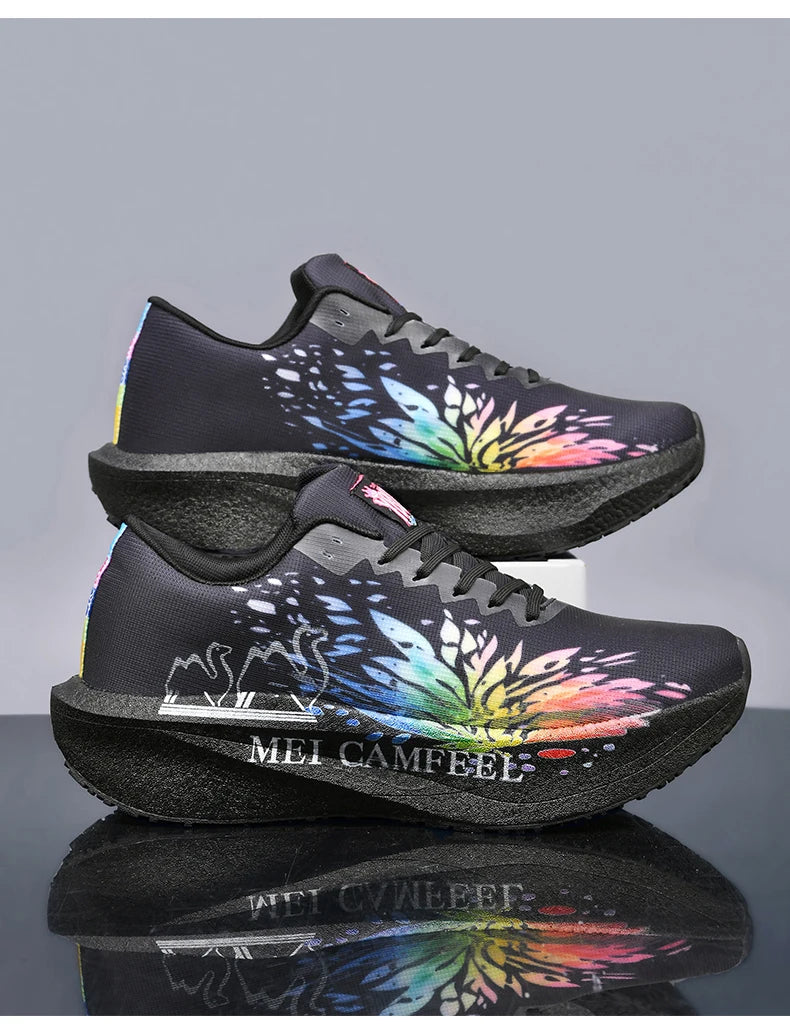 Ténis de Corrida 2026 New Eagle Pattern com Placa de Carbono para Maratona, Ultraleves, Respiráveis e com Amortecimento para Treino Desportivo
