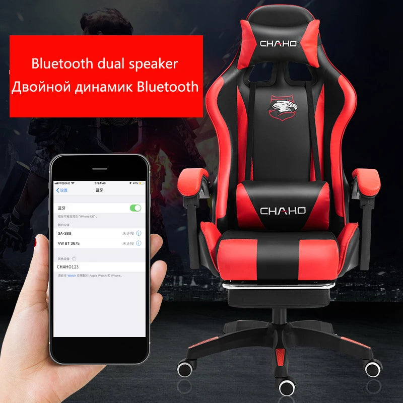 2025 New Computer Chair Green Gaming Chair PU Leather Office Swivel Chair Lift Bedroom Furniture Fashion Sillas Gamer Chair