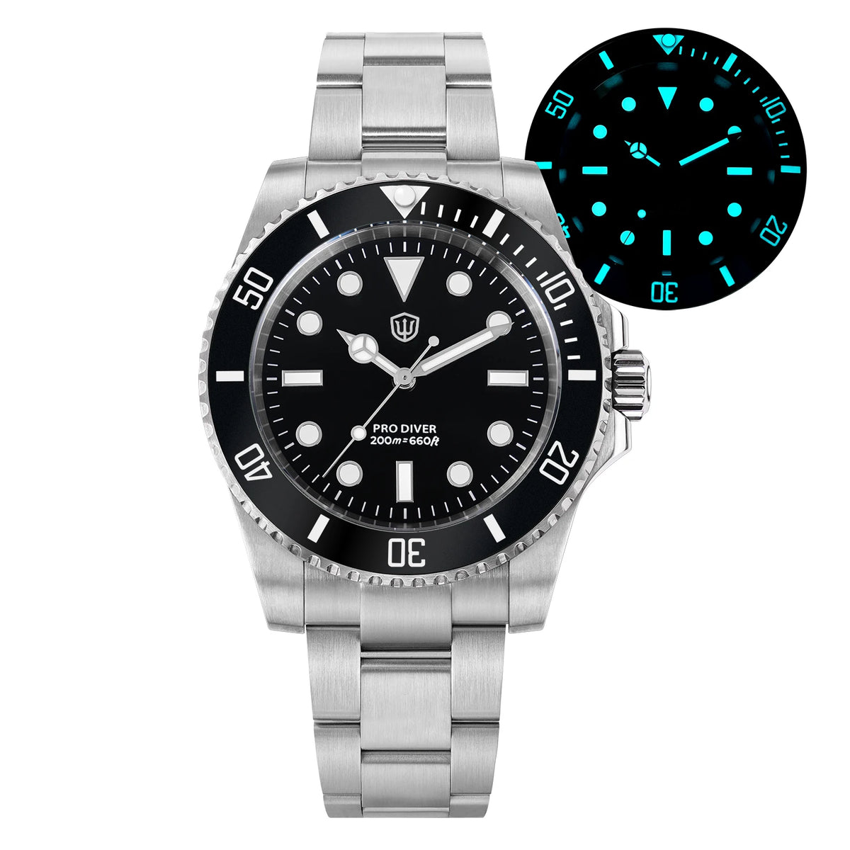 Watchdives WD1680Q V2 Men Watch VH31 Sweep Second Quartz Movement AR Sapphire Luminous BGW9 20Bar Waterproof Steel Wristwatches