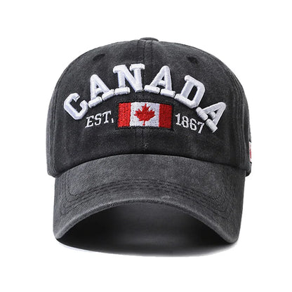 1 Unisex Outdoor Embroidered CANADA Baseball Cap - Adjustable, Sun-Protective & Casual, Ideal for Spring & Autumn Travel