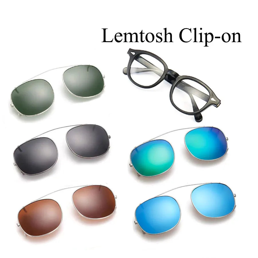 Polarized Clip-on For Johnny Depp Lemtosh Frame Sunglasses Men Women Brand For Male Eyeglasses