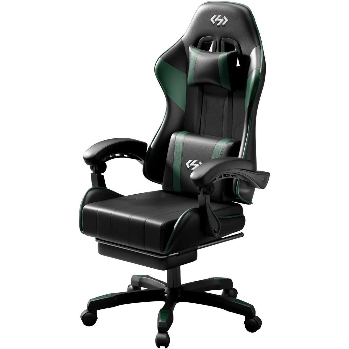 Silla gaming ergonómica, silla de oficina para ordenador con reposapiés y reposacabezas, silla de oficina para adultos con altura y respaldo ajustables