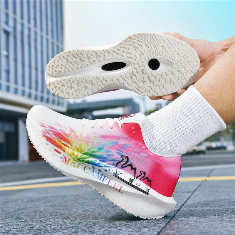 Ténis de Corrida 2026 New Eagle Pattern com Placa de Carbono para Maratona, Ultraleves, Respiráveis e com Amortecimento para Treino Desportivo