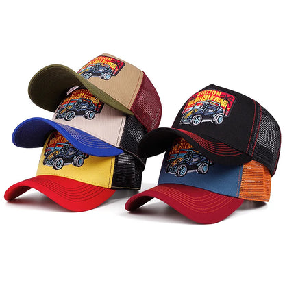 Trendi sas hímzésű baseball sapka férfiaknak és nőknek, nyári, lélegző hálós, snapback trucker sapka