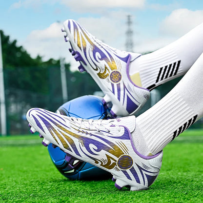 Chaussures de football originales pour hommes, chaussures d'entraînement en plein air, antidérapantes, chaussures de football pour enfants, à crampons longs, chaussures de futsal pour hommes, taille 32-45