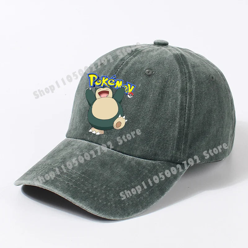 Pokémonové bejzbalové čiapky Pikachu Kawaii Anime postavičky Slnečné klobúky Letné vonkajšie detské a rodičovské slnečné klobúky Trendové čiapky s kačacím jazýčkom Darček
