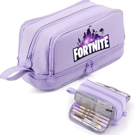Game Anime Fortnites -penaali oppilaille, söpö poikien ja tyttöjen kynäpussi, suuri nyloninen kynäkotelo koululaisten tarvikkeille