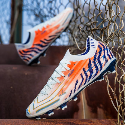 Nouvelles chaussures de football AG FG pour hommes, tige en PU flexible, crampons en caoutchouc résistant, pour adultes, pour les compétitions de football en extérieur.