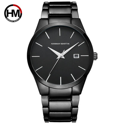 Hannah Martin -miestenkello, ruostumattomasta teräksestä valmistettu kotelo, kvartsikoneisto, 41 mm:n kellotaulu, ammattimainen tyyli, kalenterinäyttö (jäljitelmä)