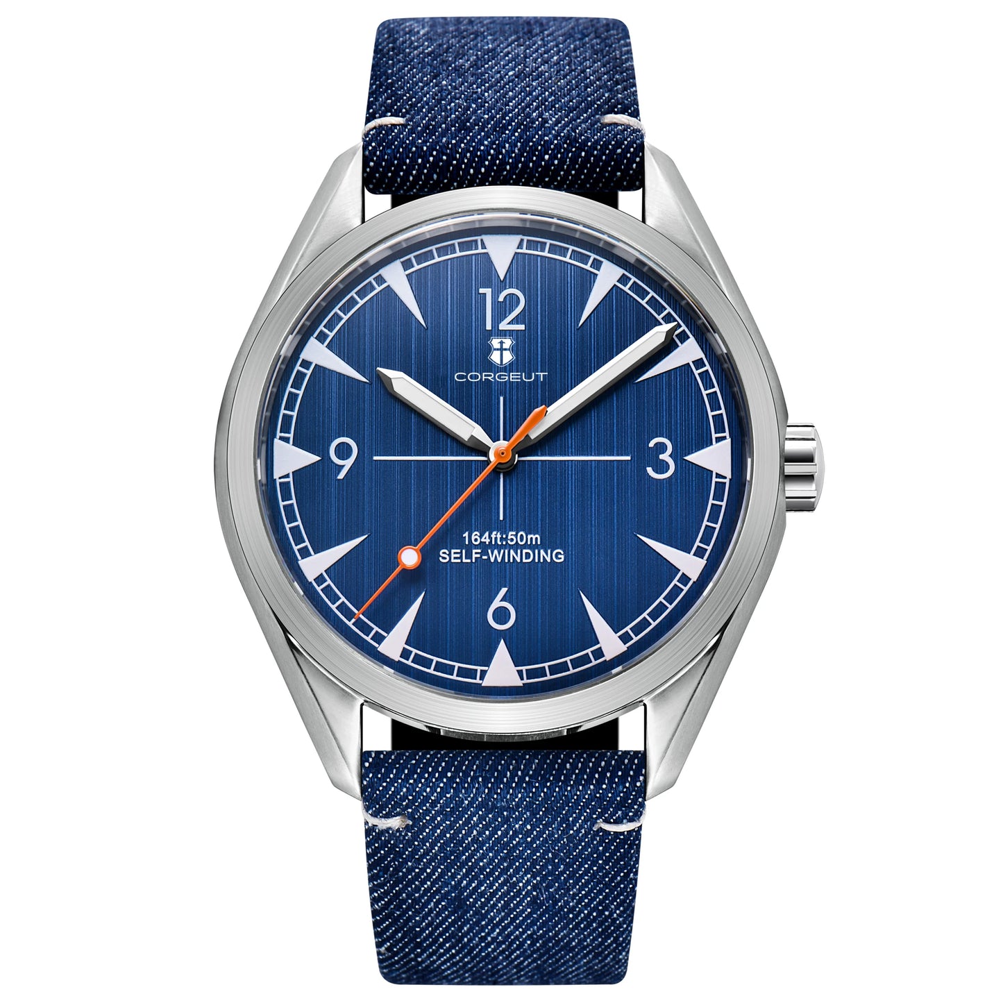 Corgeut 41mm Men's Clock Automatic Relogio Masculino Japan Movt Mechanical Sapphire White Black Blue Dial Steel Band Men's Watch
