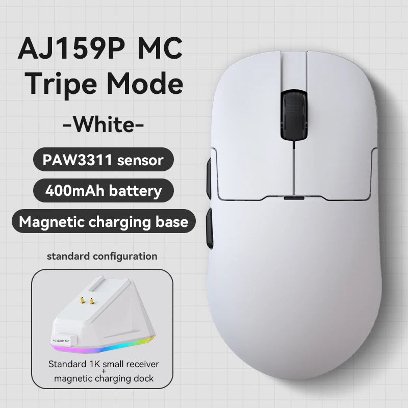 Bezdrôtová herná myš AJAZZ AJ159 APEX/AJ159PRO s RGB magnetickou nabíjacou základňou, ľahká herná myš AJ159P pre PC a notebook