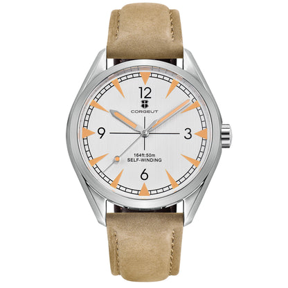 Corgeut 41mm Men's Clock Automatic Relogio Masculino Japan Movt Mechanical Sapphire White Black Blue Dial Steel Band Men's Watch