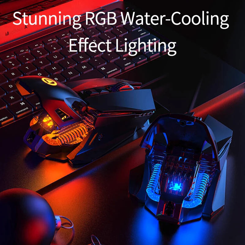 Kabelgebundene RGB-Esports-Gaming-Maus mit Hintergrundbeleuchtung, 200-7200 DPI einstellbar, USB-Kabelanschluss für PC, Laptop und FPS-Spiele