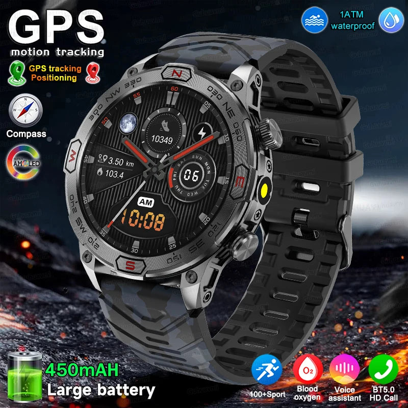 Men Fashion Outdoor Sport GPS Smart Watch Men AMOLED HD Screen Heart rate Waterproof Sport Smartwatch Man Smart Bracelet clock