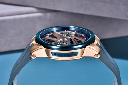 Herrenuhr von PAGANI DESIGN – Mechanisches Luxusuhrwerk mit Automatikaufzug, „Skelett“-Ausführung (mit offenem Herz), ausgestattet mit einem Tourbillon, Saphirglas mit Antireflexbeschichtung, wasserdicht und leuchtend.