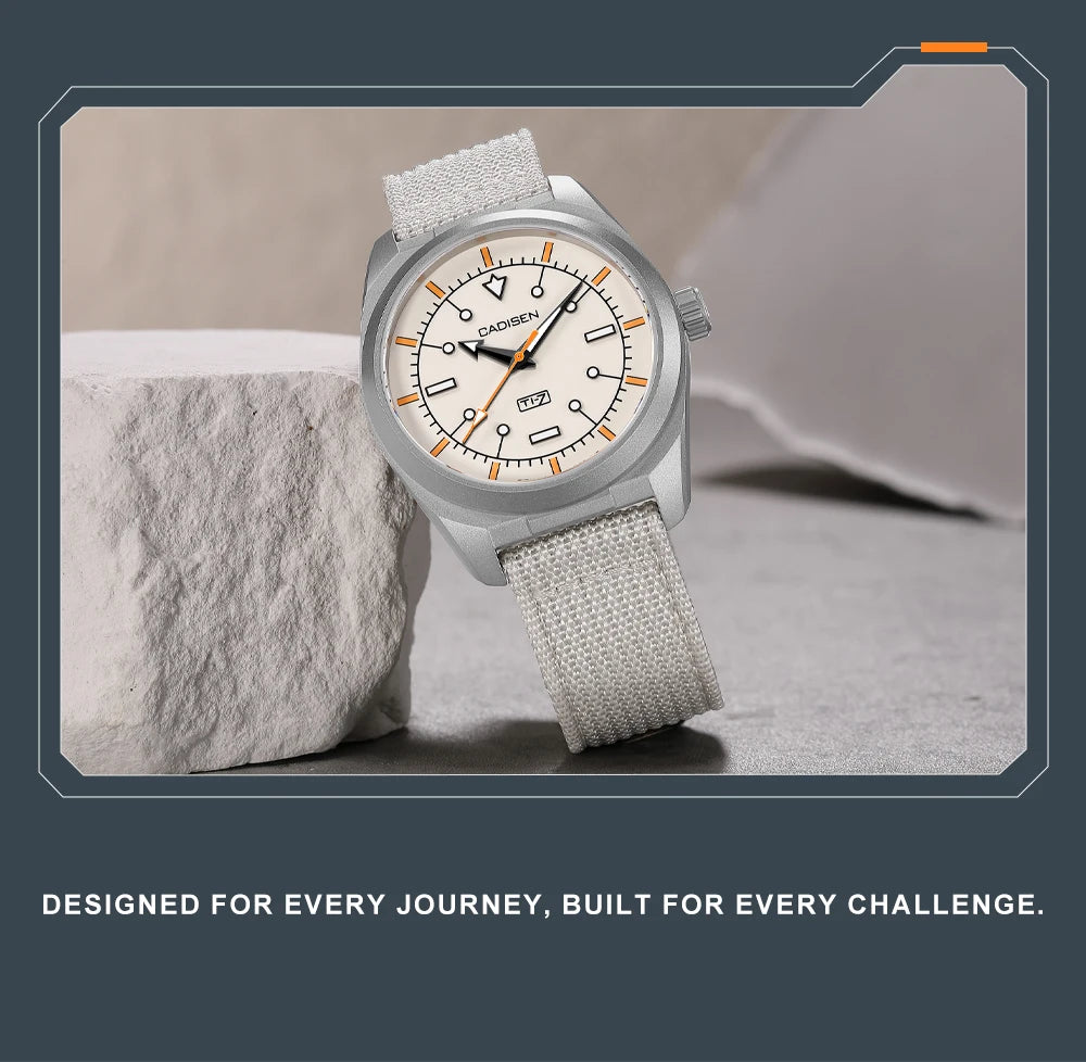 CADISEN TI-7 Autodyne Titanium steel Automatic Mechanical Canvas Wristwatch MIYOTA 8215 Luminous Sapphire Waterproof Man Watches