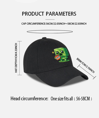 1 Creeper Pattern Baseball Cap | Unisex Hip-Hop Cap, lightweight and form-fitting, perfect for travel and casual wear year-round