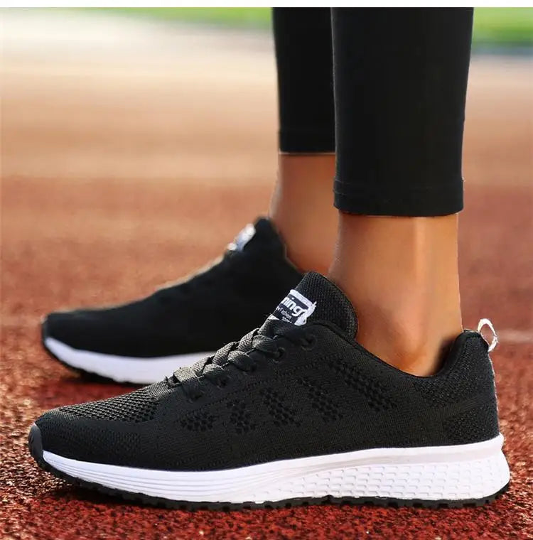 Damen-Flache Schuhe, Schnürschuhe, Freizeitsneaker, Damenschuhe, weiche Zapatos Mujer, große Größen